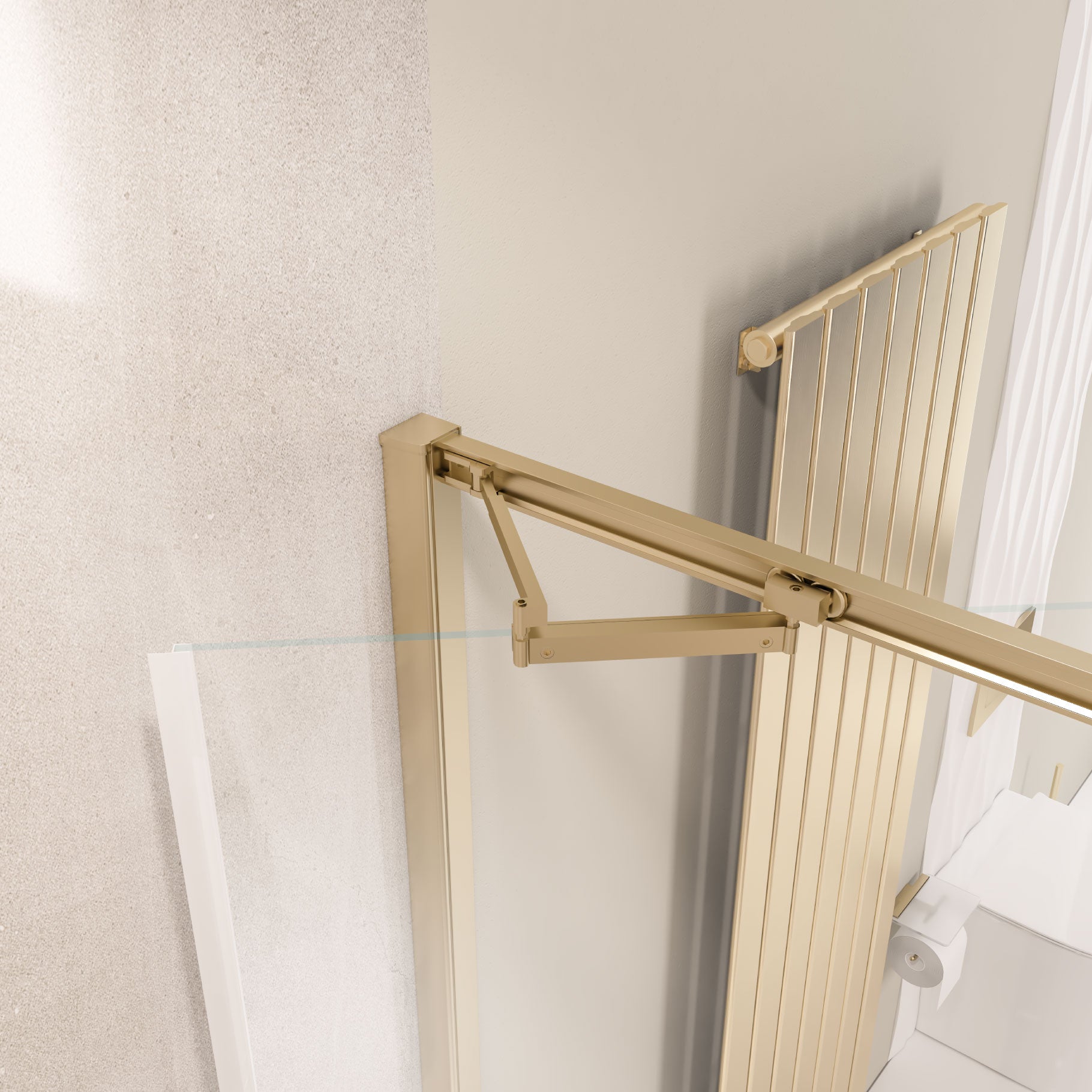 Eastbrook Corniche Douchecabine 76x100 cm 8 mm - Geborsteld Messing