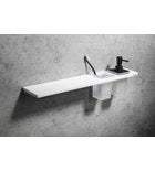 Abeline Rockstone Solid Surface Planchet Wit Mat 80x10 Cm Met Beker En Zeepdispenser Zwart - Foto 2