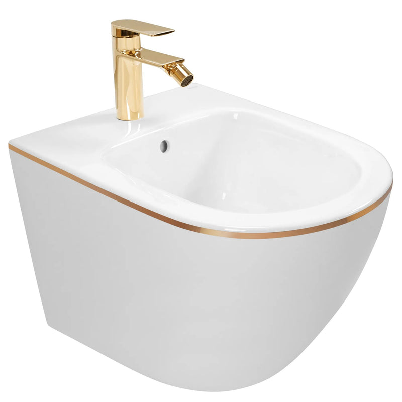 Wandbidet Rea Carlo Mini White Gold Edge - View 3