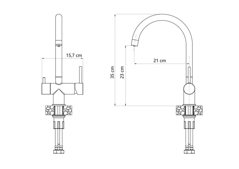 Keukenmengkraan REA Caren BRUSH NICKEL - View 7