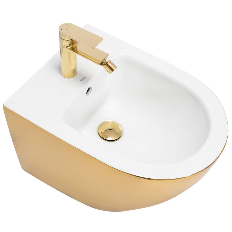 Wandbidet Rea Carlo Mini Gold White - View 3