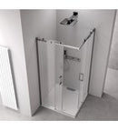 Thron Square Douchecabine Hoekinstap 120x110x200 Cm Met Schuifdeur Vierkante Wielen Chroom