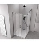Thron Square Douchecabine Hoekinstap 120x110x200 Cm Met Schuifdeur Ronde Wielen Chroom