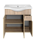 Badmeubel Eiken Onderkast 75,2x34,7x74 3 Deuren 1 Lade
