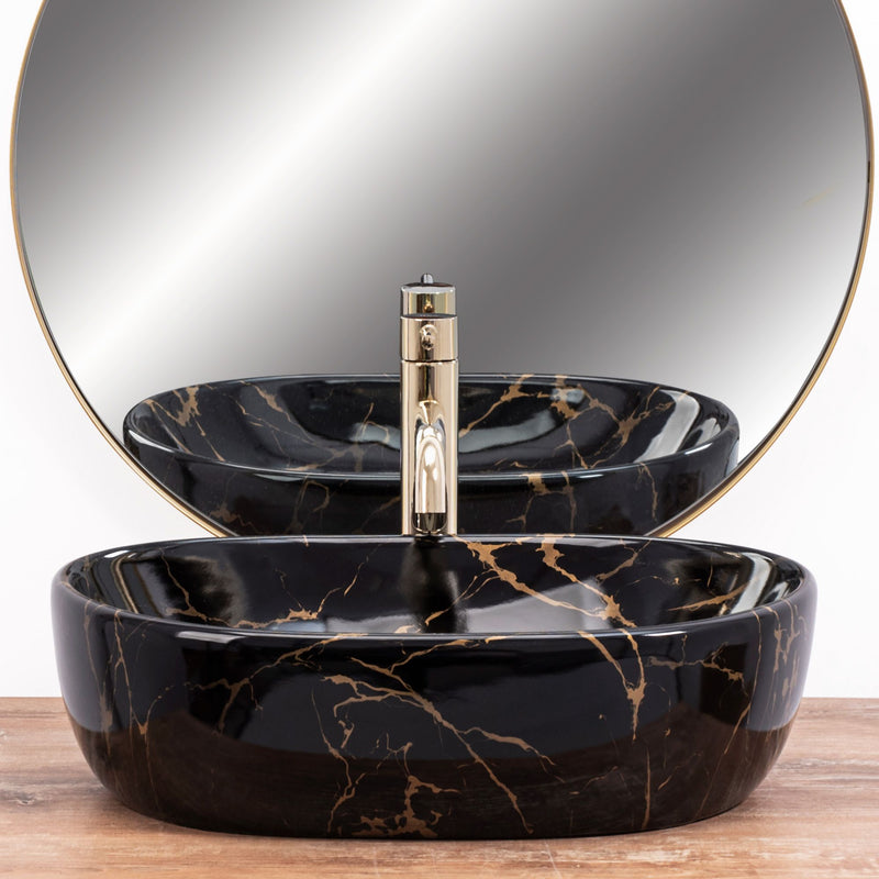 Opzetwastafel Rea Amelia Black Marble shiny - View 3