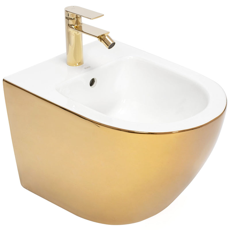 Wandbidet Rea Carlo Mini Gold White - View 2