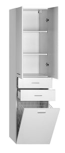 Badkamer kolomkast 184x50x29 Zoja/Keramia Fresh met wasmand wit of eiken