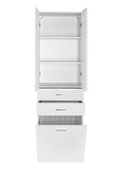 Badkamer kolomkast 184x50x29 Zoja/Keramia Fresh met wasmand wit of eiken