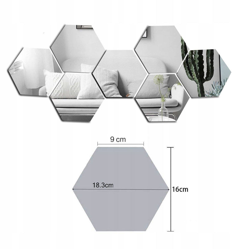 Hexagon decoratieve spiegel, zeshoekig, set van 8 stuks - View 8