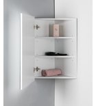 Aqualine Zoja Keramia Fresh Hoek Spiegelkast 35x78x35 cm MDF Gelamineerd Wit afbeelding 2