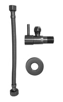 Minimal hoekstopkraan 1/2"x3/8" met flexibele aansluitslang 1/2"x3/8" 25 cm gunmetal