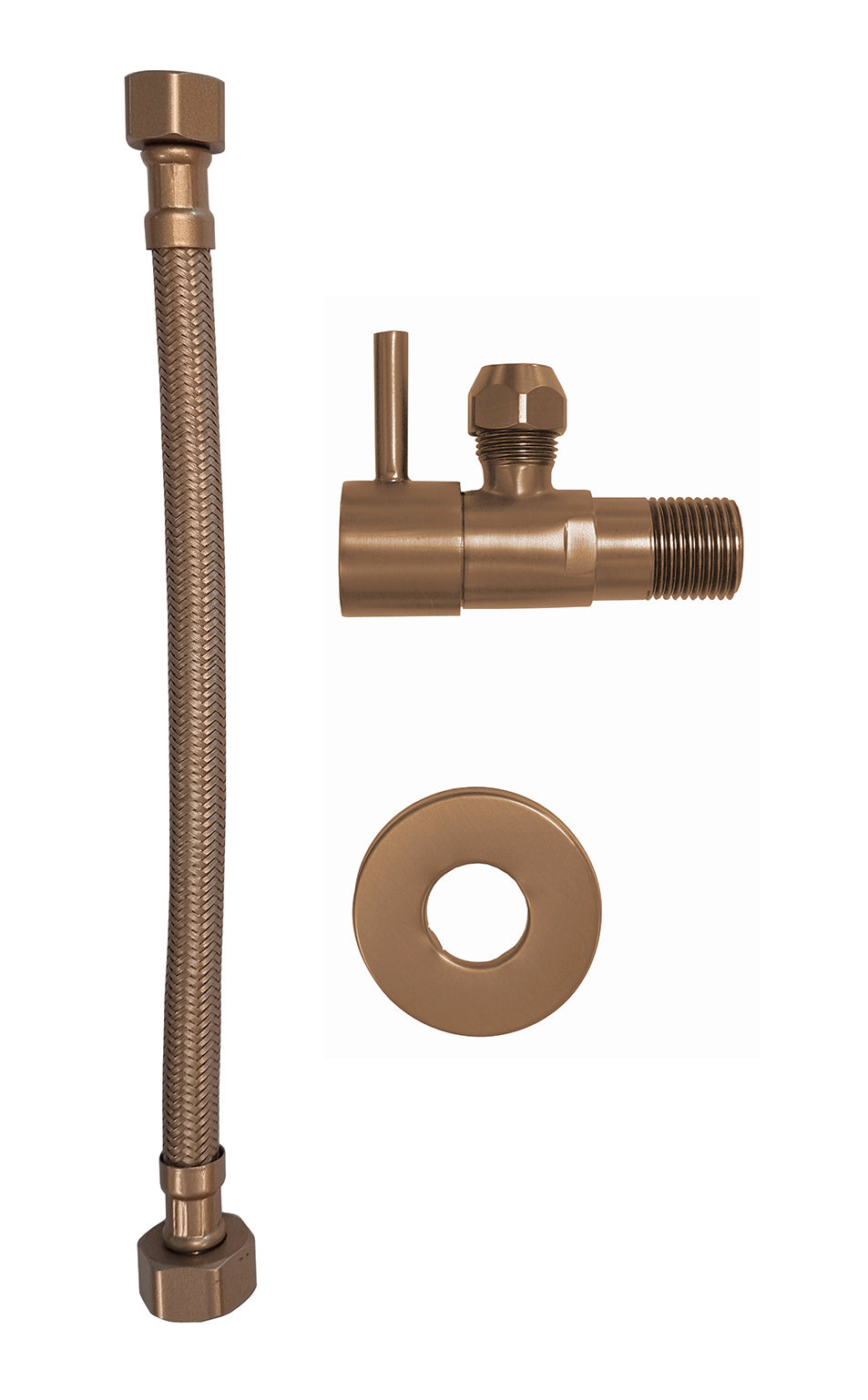 Minimal hoekstopkraan 1/2"x3/8" met flexibele aansluitslang 1/2"x3/8" 25 cm geborsteld brons koper – Xellanz – Koper – Hoekstopkraan | Dealplein