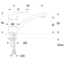 AQUALINE 35 Swivel Medicinale Wastafelkraan, Chroom