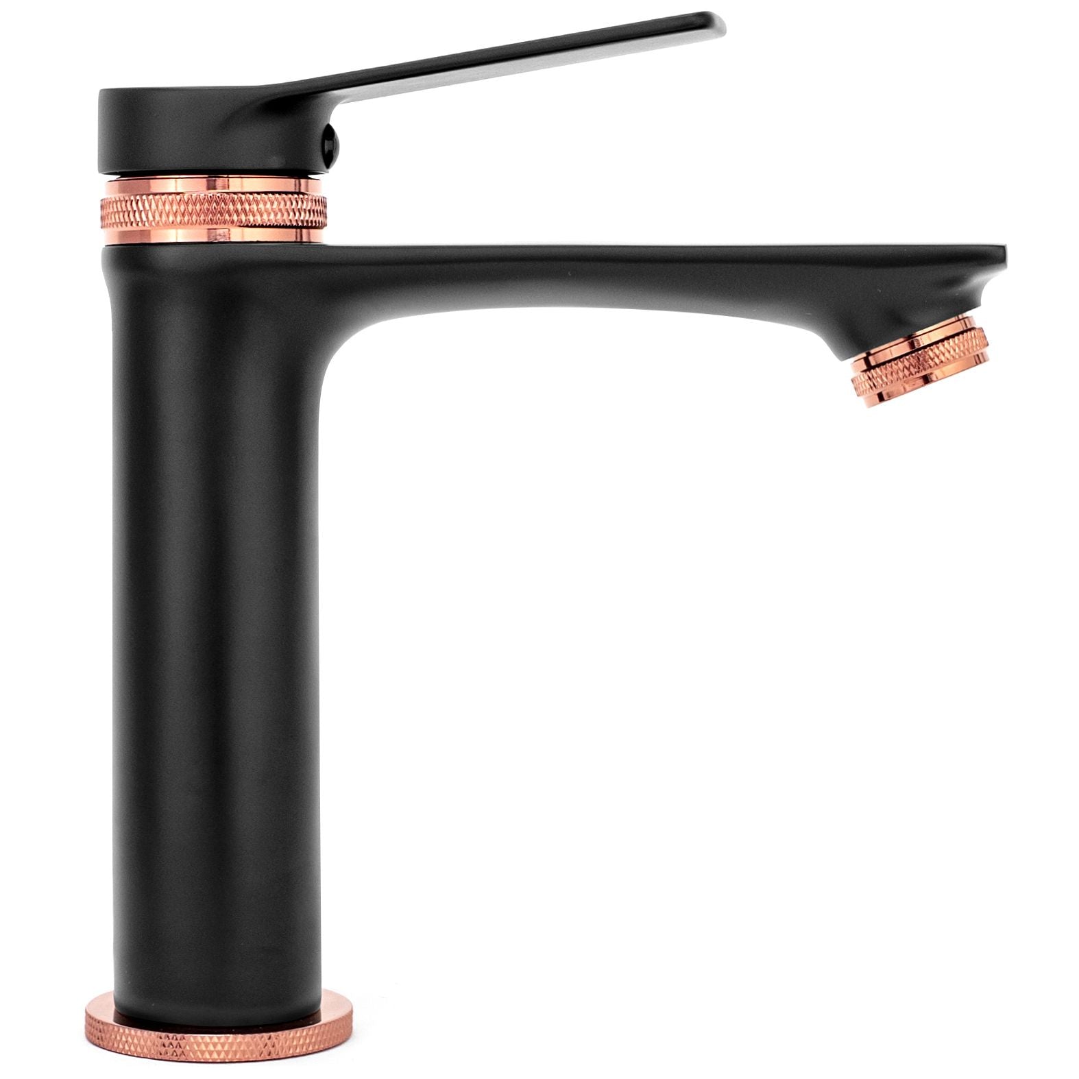 Wastafelkraan Rea Viral Black Rose Gold Low