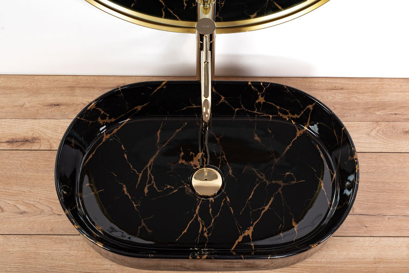 Opzetwastafel Rea Nadia Black Marble Shiny - View 3