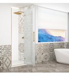Trinity Mat Goud Douchedeur Mat Glas 100 Cm Rechts