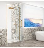 Trinity Mat Goud Douchedeur Helder Glas 80 Cm Rechts