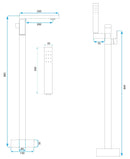 Vloeren  badmengkraan Rea Tery Gold Brush - View 7