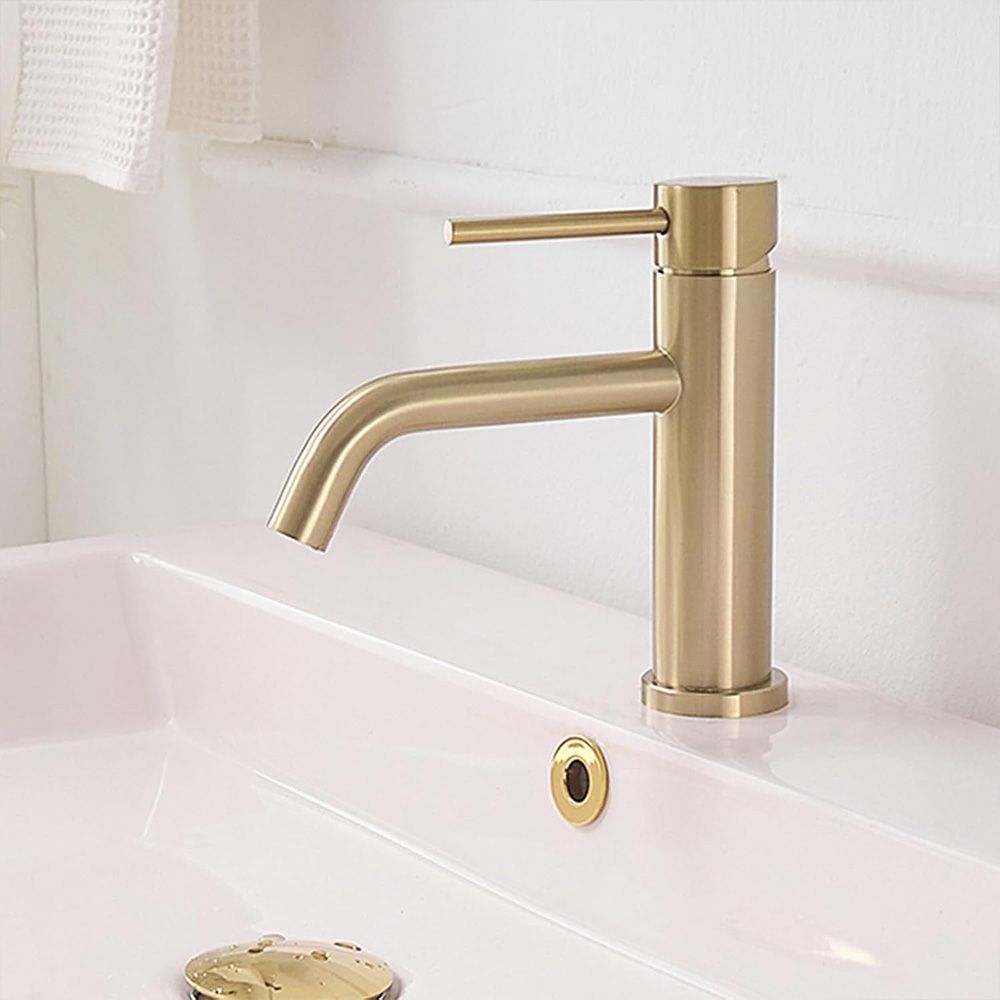 Wastafelkraan Rea Lungo Gold Brush Low
