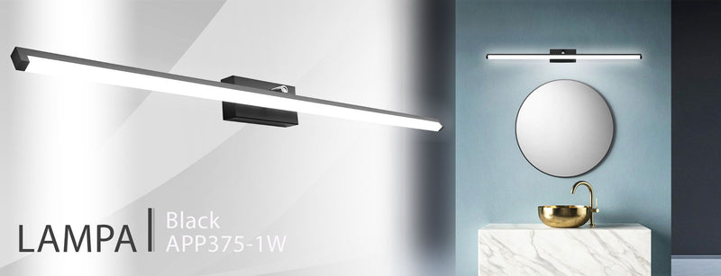 LAMP LAMP AZURE LED SPIEGEL 20W 100CM APP375-1W ZWART - View 8