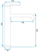 Wastafelkraan Rea Clif Black High - View 6