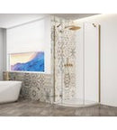 Trinity Mat Goud Kwartronde Douchecabine Helder Glas 90 X 90 Cm Links