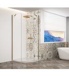 Trinity Mat Goud Kwartronde Douchecabine Helder Glas 90 X 90 Cm Rechts