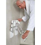 Ridder Handicap Opklapbaar Douchezitje Met Steun 38 X 36 Cm Wit Aluminium En Kunststof