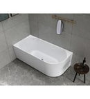 Aqualine Tibera Half Vrijstaand Bad Met Strip Front Links 170x80 cm Acryl Wit foto 2