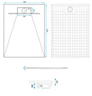 Douchebak Rea Bazalt CARRARA WHITE 90x120 - View 10