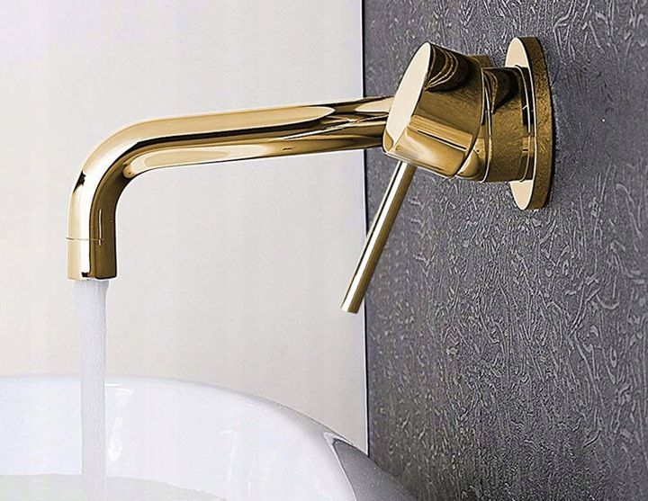 Inbouw wastafelkraan Rea Lungo Gold + BOX