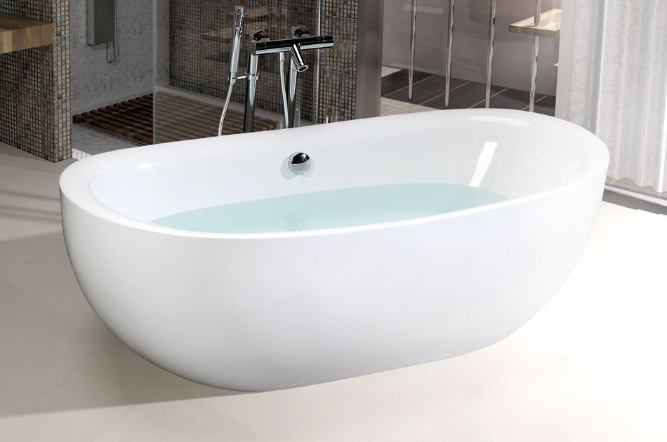 ZASU Fiberglas vrijstaand ligbad 180x81x58 wit