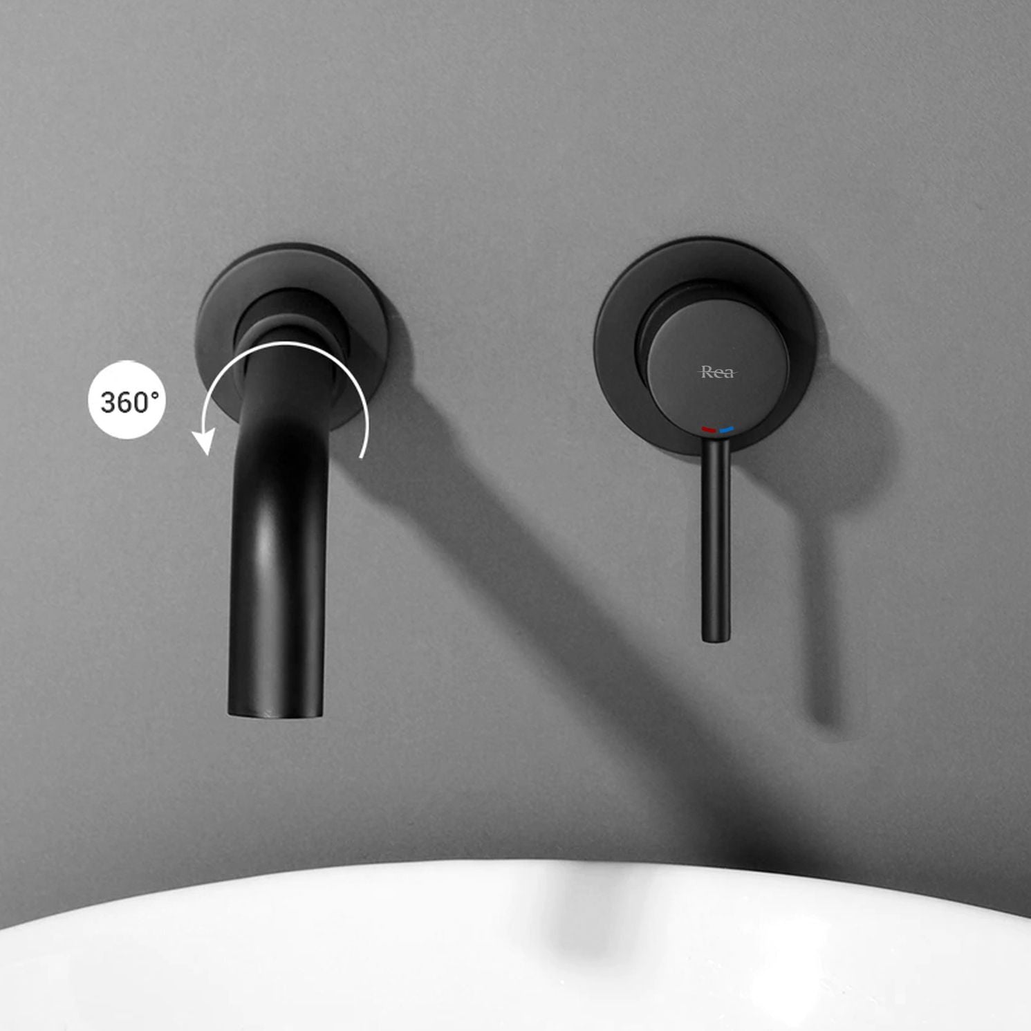 Inbouw wastafelkraan Rea Lungo Long Black + BOX