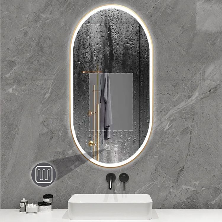 Detailweergave Rea WANDSPIEGEL OVL Borstel badkamerspiegel Goud