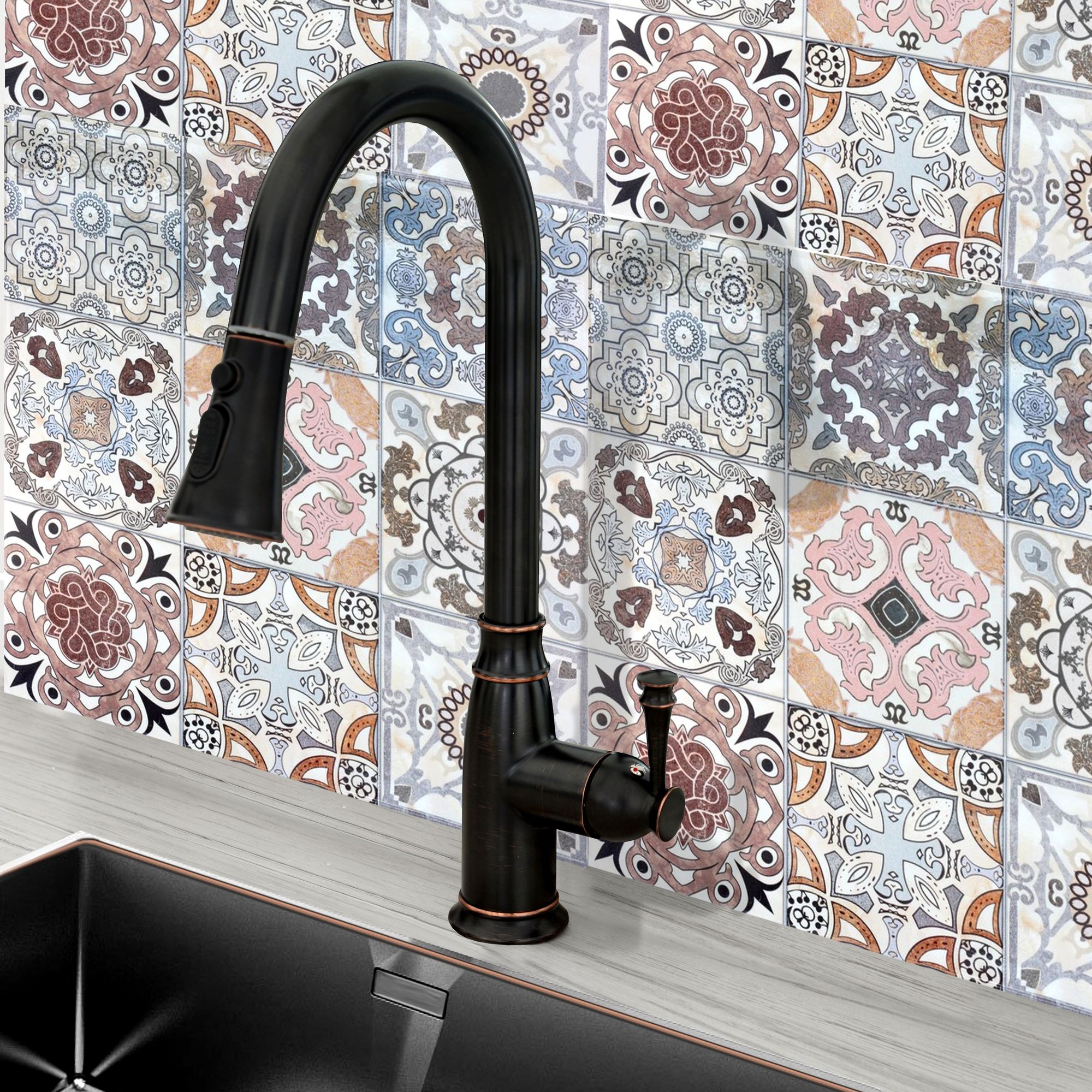 Keukenkraan Rea Deco Old Black