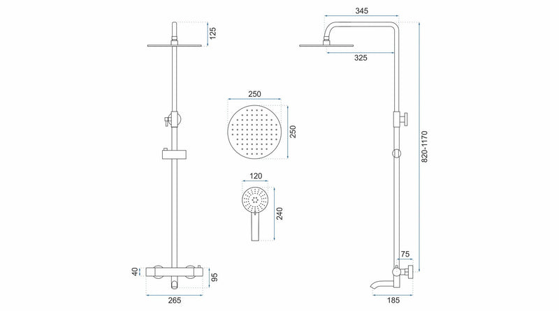 Doucheset REA Lungo Chrom Met Thermostaat - View 10