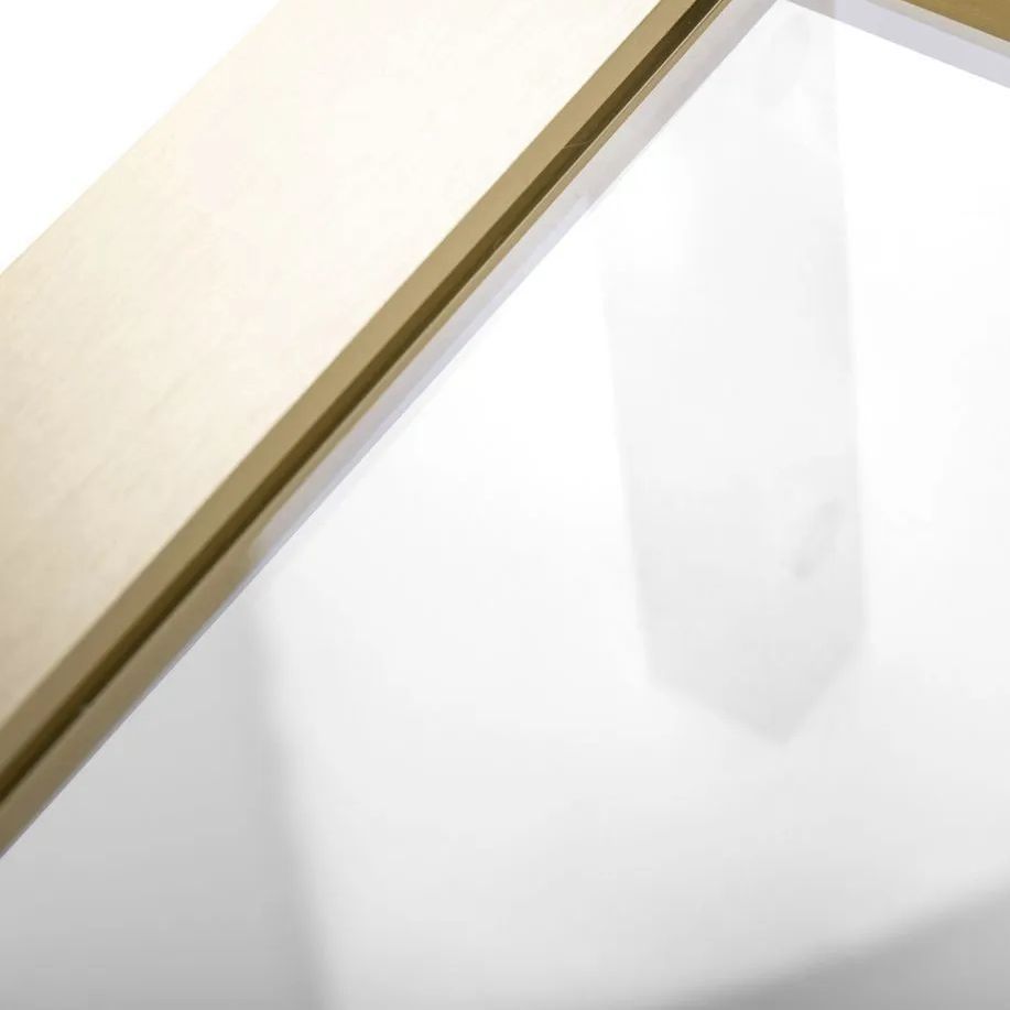 Detail van douchedeur Rea Rapid Slide Geborsteld Messing