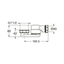 Bad sifon 6/4", hoogte 42mm, wit