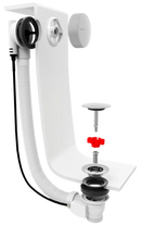 Polysan Badafvoer 800mm Met Draaiknop Chroom Plug 72mm
