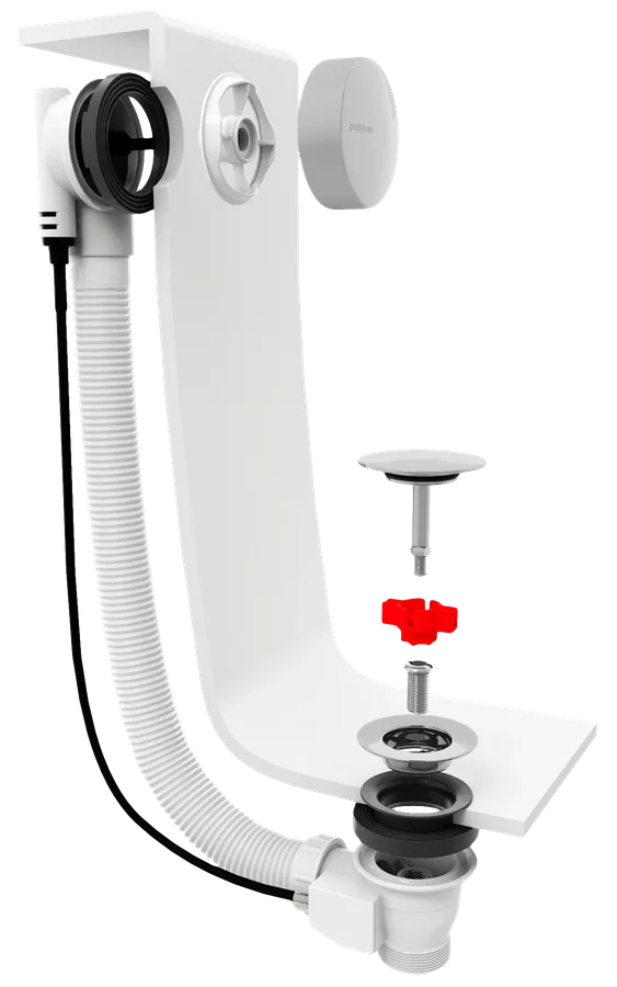 Polysan Badafvoer 800mm Met Draaiknop Chroom Plug 72mm