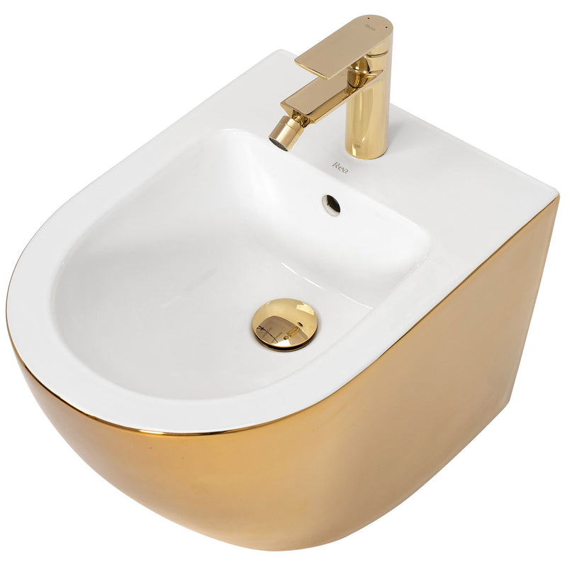 Wandbidet Rea Carlo Mini Gold White - View 4