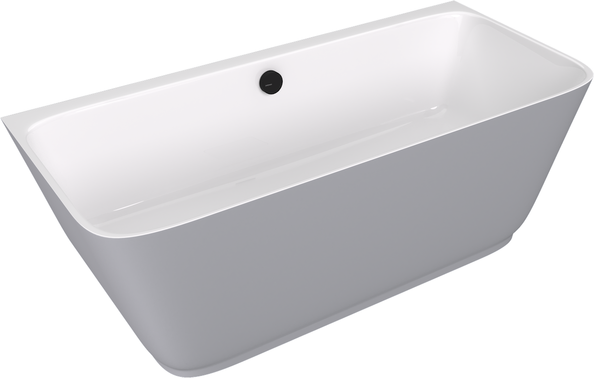 Skylla Back To Wall Bad Cast Marble 169 x 75 x 60 cm Wit Mat Grijs