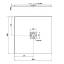 Flexia zaagbare douchebak Cast Marble 80×80 cm Vierkant Wit