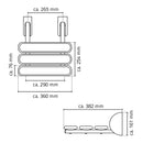 Ridder Pro douchezitje opklapbaar wit - maattekening
