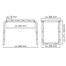 Ridder Pro badkamerkruk verstelbaar grijs - maattekening