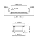 Ridder Pro badzitje verstelbaar wit - maattekening