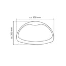 Ridder Tecnoplus hoofdsteun bad met antislip 30 x 20 cm wit - maattekening