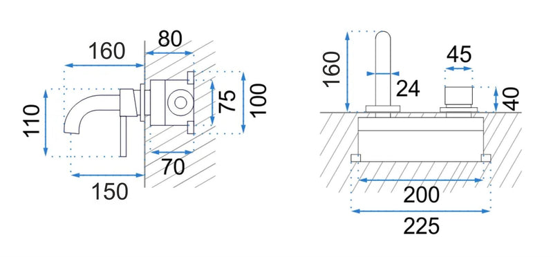 Inbouw wastafelkraan Rea Lungo Chrom + BOX - View 8