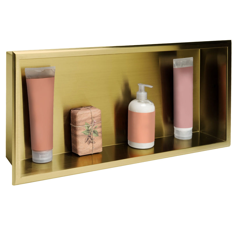 bathroom shelf 30x60 gold brush - View 2