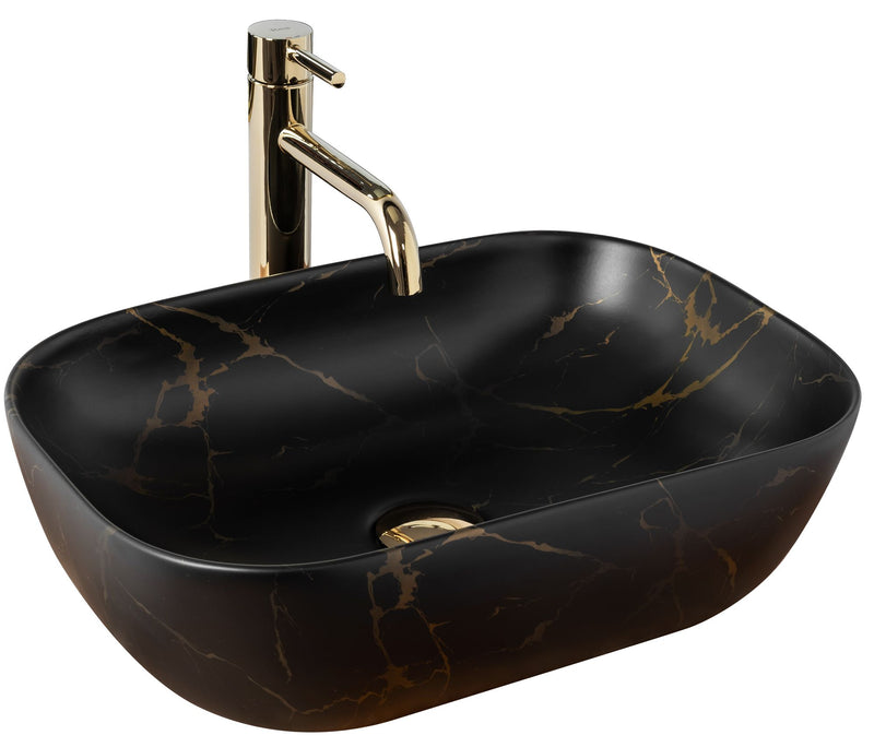 Opzetwastafel Rea Belinda Black Marble Mat